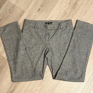 Theory Wool Blend Heather Gray Trousers Dress Pants Sz.6 Quiet Luxury Neutral